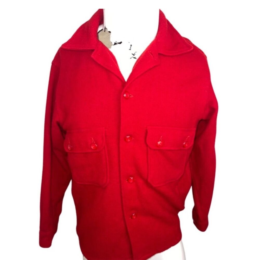 Vintage 1950s Boy Scouts of America Red Wool Jacket: GUC: Vibrant Red: Size 44
